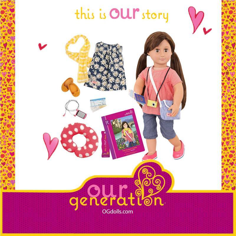 Our Generation BD31044 Dolls Deluxe Travel Doll With Book Reese