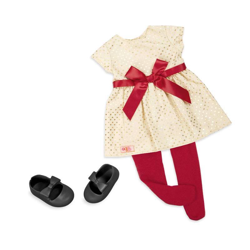 Our Generation Deluxe Doll With Dress And Red Bow With Book (Noelle