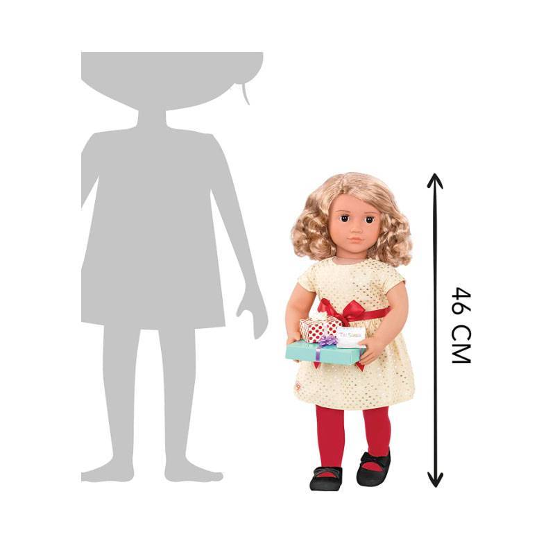 Our Generation Deluxe Doll With Dress And Red Bow With Book (Noelle
