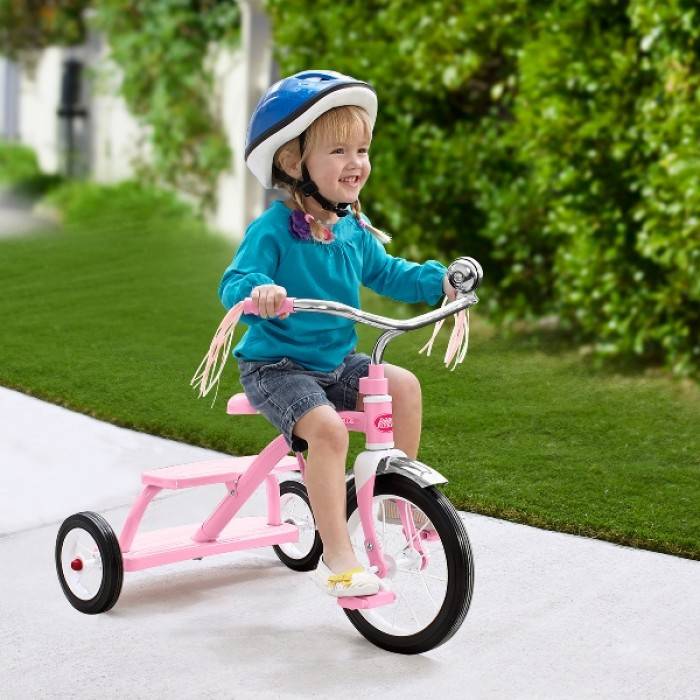 radio flyer classic pink dual deck tricycle